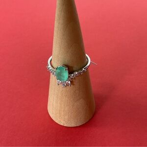 Bomb Party RBP7448 “Something About Us” Tourmaline/Quartz on Rhodium S9 Ring NWT